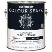 Rust-Oleum Colour Spark 3.78 L Eggshell Finish Interior Acrylic Paint + Primer - White Cotton