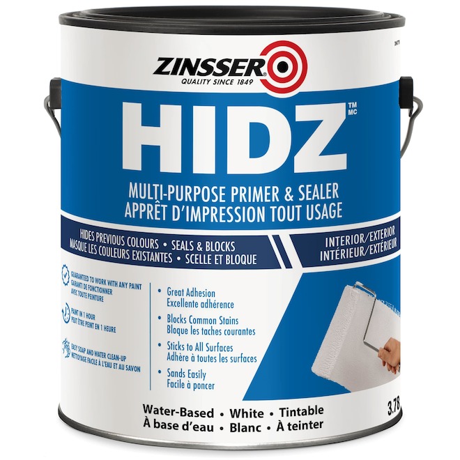 Zinsser Hidz 3.78 L Water Based All Purpose Primer - White