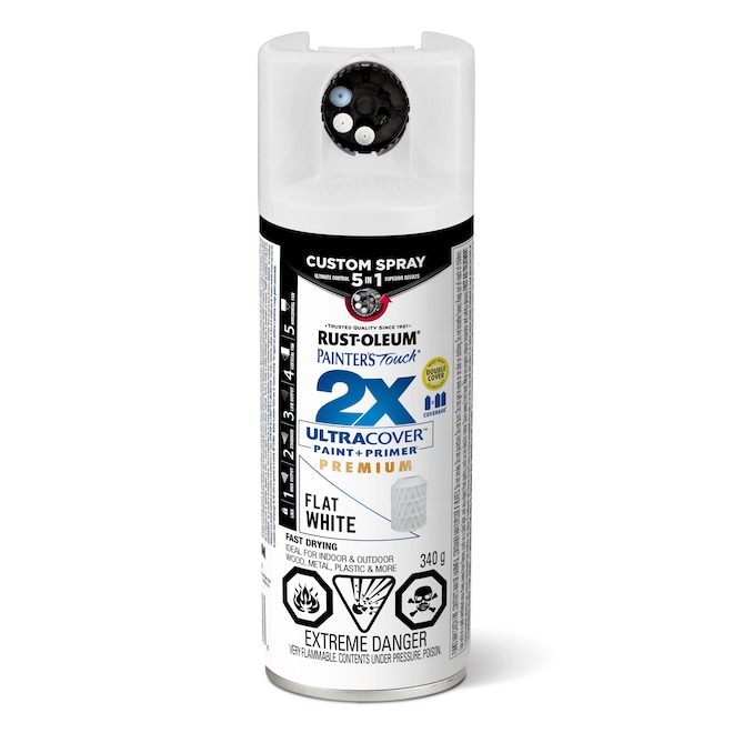 Rust-Oleum Painter's Touch 340-g 5 in 1 Matte White Spray Paint and Primer