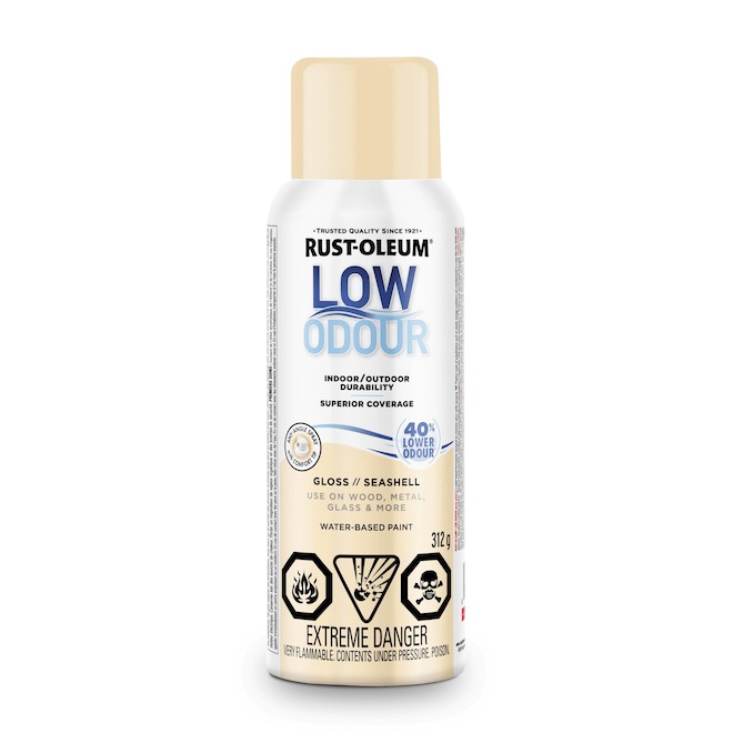 Rust-Oleum 312-g Water-Based Low Odour Gloss Seashell White Spray Paint