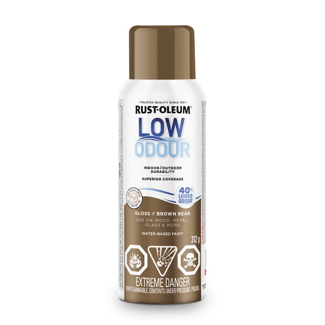 Rust-Oleum 312-g Water-Based Low Odour Gloss Brown Spray Paint