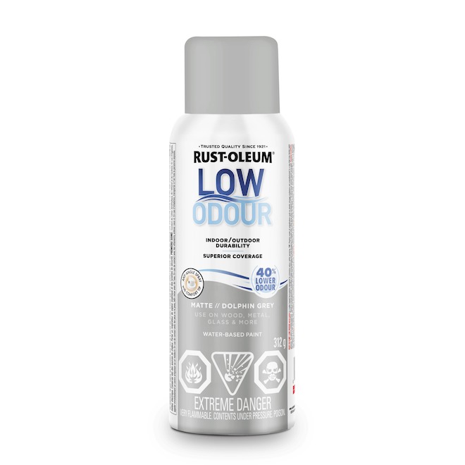 Rust-Oleum 312-g Water-Based Low Odour Matte Grey Spray Paint