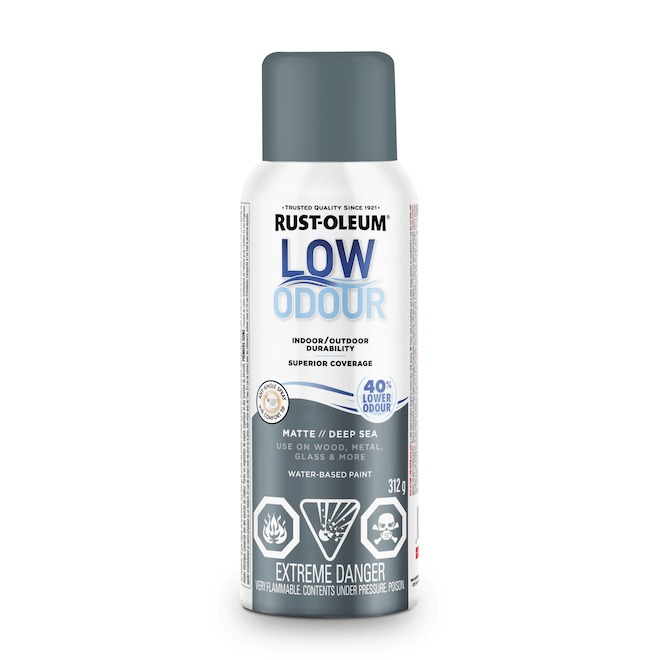 Rust-Oleum 312-g Water-Based Low Odour Matte Blue Grey Spray Paint