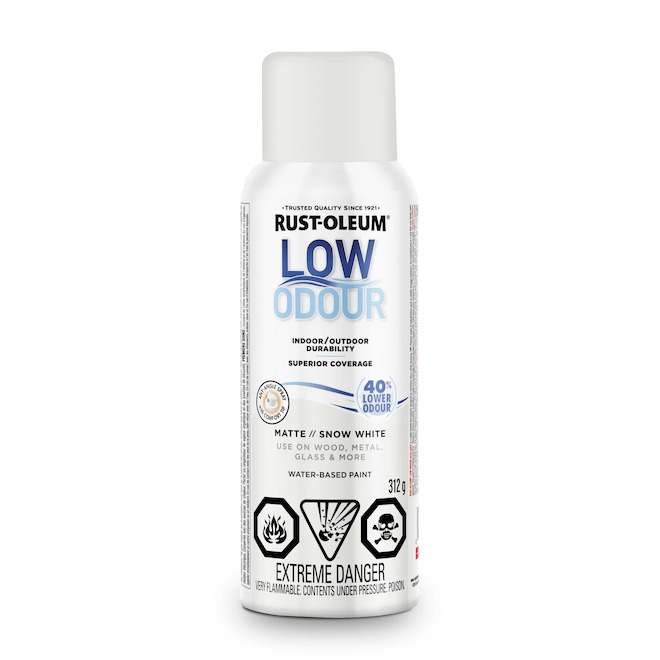 Rust-Oleum 312-g Water-Based Low Odour Matte White Spray Paint