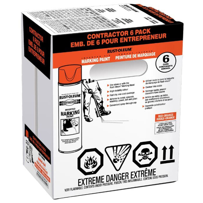 Rust-Oleum 6-Pack 426-g Orange Inverted Spray Marking Paint