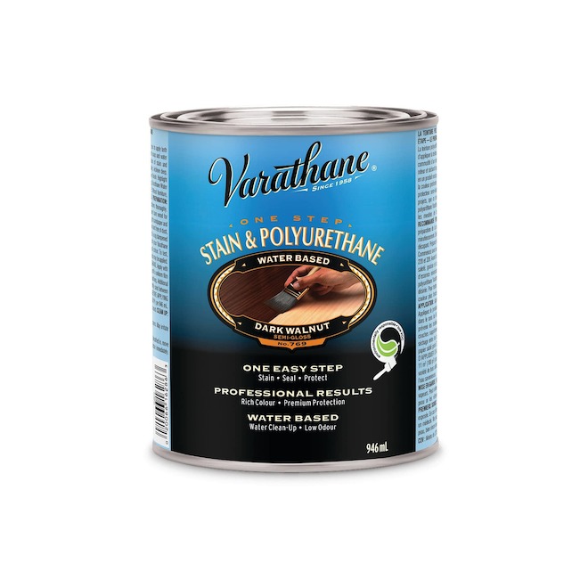 Varathane Rust-Oleum Stain and Polyurethane Water-Based 946 ml - Dark Walnut