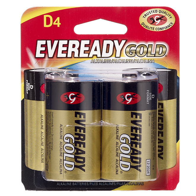 Alkaline D Batteries - Pack of 4