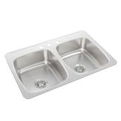 3-Hole Double Sink - 31 x 20.5 x 7