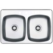 4-Hole Double Sink - 20.5 x 31.5 x 7