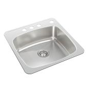 Wessan 4-Hole Single Sink - 20.5-in x 20-in x 7-in - Stainless Steel