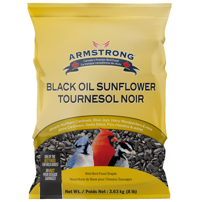 Armstrong Black Sunflower Seeds Wildbird 3.6kg