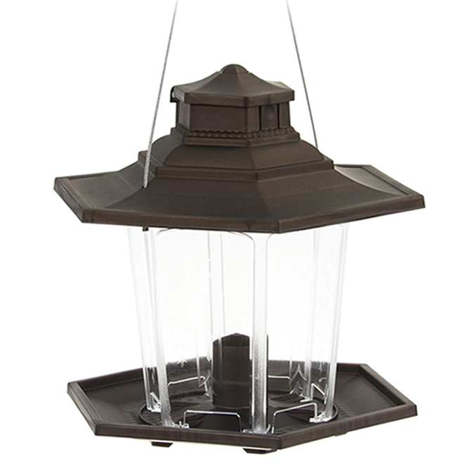 More Birds Lantern Bird Feeder - 2.6 lb - Plastic - Matte Bronze Finish
