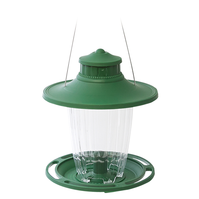 More Birds Lantern Bird Feeder - 3.8 lb - Plastic - Forest Green