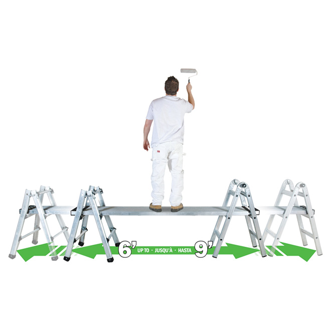 Plateforme extensible MetalTech, aluminium, 8 pi à 13 pi, capacité nominale 250 lb