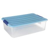 Kis Omni 30-L 23.1 x 15.2 x 7-in Clear and Blue Plastic Storage Box