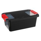 Boîte de rangement Kis, plastique, 2,2 litres, noir et rouge