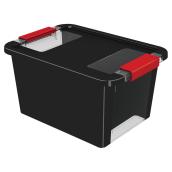 Kis Storage Box - Plastic - 11.6-Litres - Black and Red
