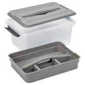 Boîte de rangement avec tiroir Kis Latchmates, plastique, 14 litres, gris et clair