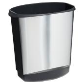 Open Wastebasket - 14 L - Black/Stainless Steel