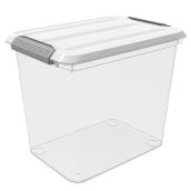 Curver Latch Mates Clear/White Plastic Storage Box - 25 L