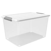 Curver Latch Mates Clear/White Plastic Storage Box - 60 L