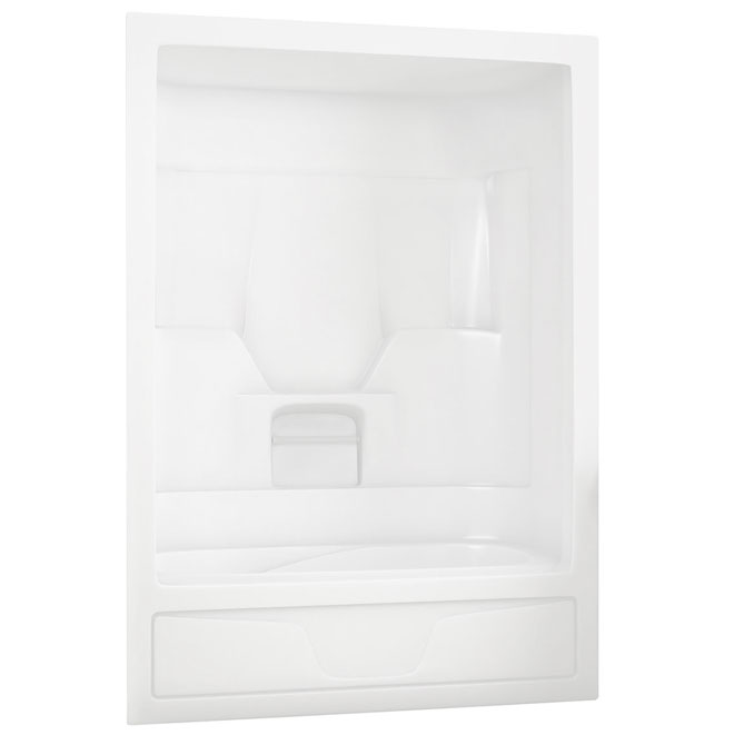 Image of Maax | Aspen Tub Shower With Right-Hand Drain - 1-Piece - Acrylic - White - 60-In X 32-In X 85-In | Rona