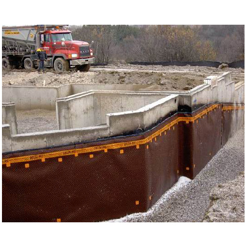 Delta-MS Foundation Membrane - Waterproof - Polyethylene Resin - 65.6-ft x 3.5-ft - Brown