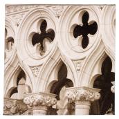 Canevas en bois et coton laminé sépia, arches de cathédrale