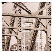 Canevas en bois et coton laminé sépia, pont