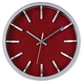 Horloge murale, rouge/argent, 12