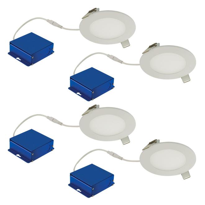 TRENZ Lighting 9-Watt Equivalent White LED Recessed Retrofit Downlight (Set of 4)