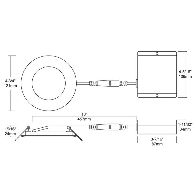 TRENZ Lighting 9-Watt Equivalent White LED Recessed Retrofit Downlight (Set of 4)