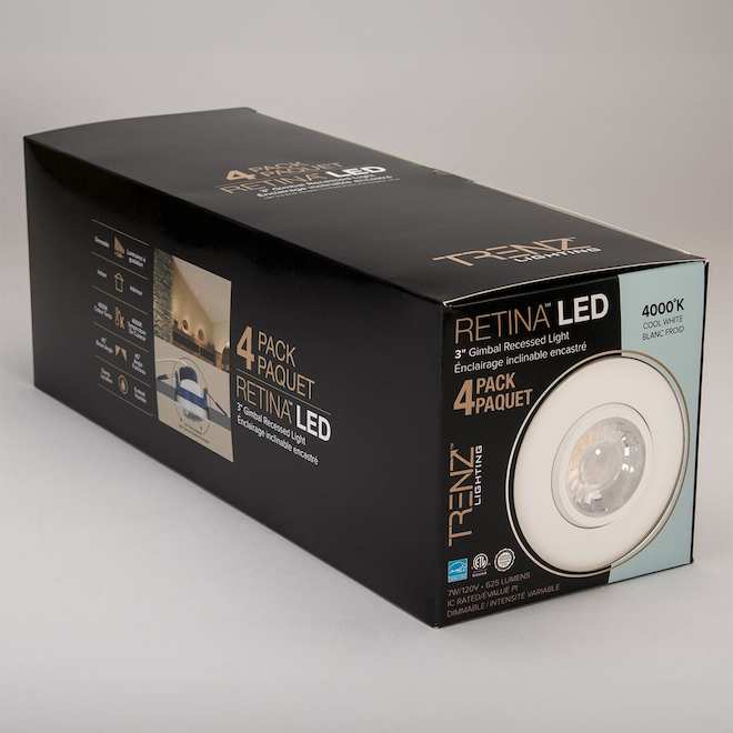 Trenz Retina 4-Pack Recessed Lights - Integrated LED - Fits Opening 3-in - White - 4000 K