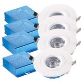 TRENZ Retina LED Recessed Light Kit - Dimmable - 60 W - 4-in - White - 4-Pack