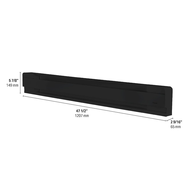 Stelpro Brava 1000 W Black Steel Electric Baseboard Heater - 47-1/2-in L