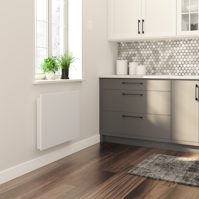 Stelpro Mirage 1000/750 W 240/208 V 18-In x 23.5-In x 3.6-In White Convector with Integrated Digital Thermostat