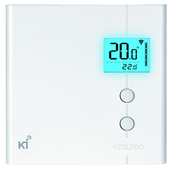 Stelpro Ki Z-Wave 4000 W 240 V White Programmable Wall Thermostat Back  Lighted