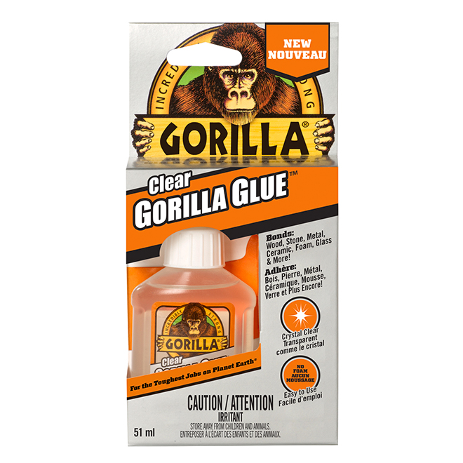 Adhésif Gorilla Glue, multifonctions, transparent, imperméable, 51 ml