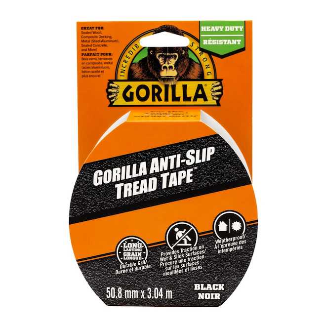 Gorilla Black Anti-Slip Tread Tape - 50.8-mm x 3.04-m