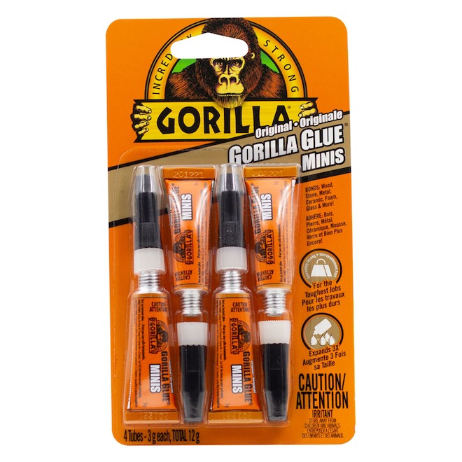 Colle Minis Gorilla originale, paquet de 4 tubes de 3 g chaque