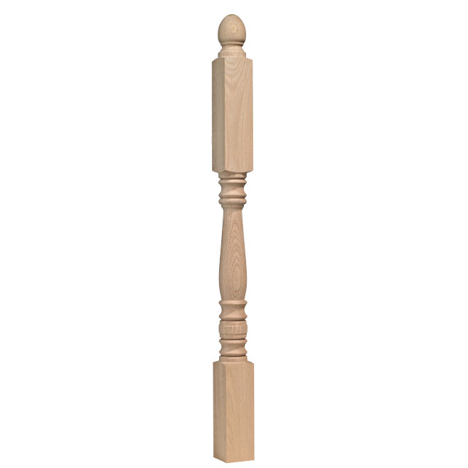 "Colonial" Oak Newel Post- 2 7/8"  x 2 7/8"  x 41"