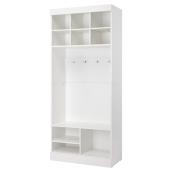 Meuble de rangement « Pur » avec banc, 36 po, blanc