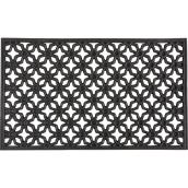 Tapis en caoutchouc naturel, intérieur et extérieur, noir