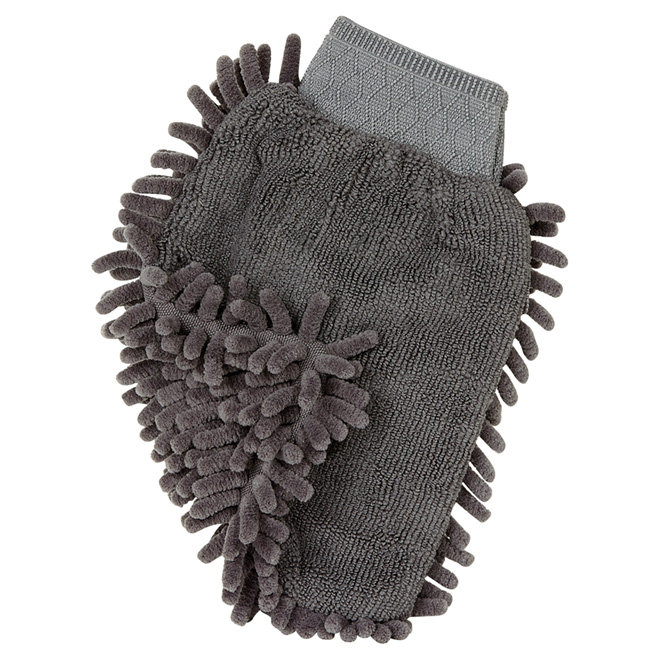 Topsi Clean Microfibre 2-in-1 Wash Mitten - Machine Washable - Grey - 9-in Usable Area