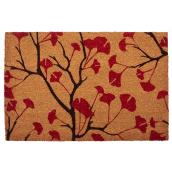 Poppies Pattern Mat - 26'' x 36'' - Natural