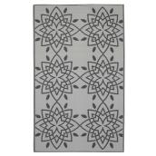 Tapis d'extérieur réversible Dune, 5' x 8', gris