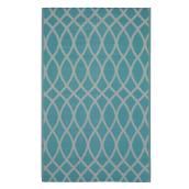 Tapis d'extérieur réversible Dune, 5' x 8', turquoise