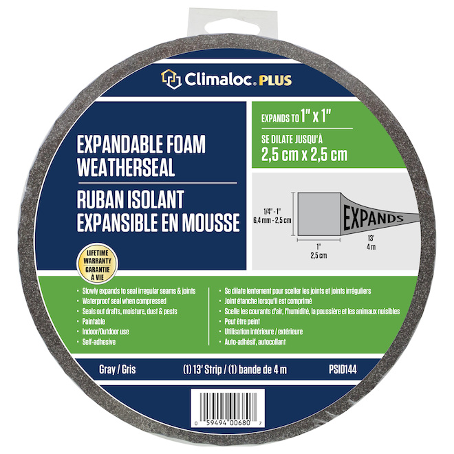 thumbnail image 2 of Peak Weather Stripping Tape 1/2 Inch Thick Foa X 3/4 Inch Wide X 25 Ft. Long Black Black PVC 2 of 14