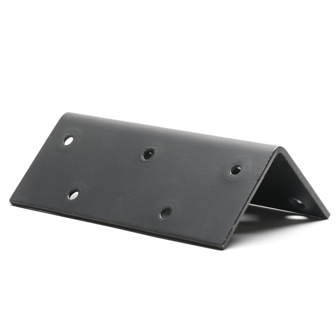 Mabo Metal Bent Plate Angle with Holes - Black Painted Steel - 9/32-in dia Holes - 1/8-in T x 3-in W x 7-in L