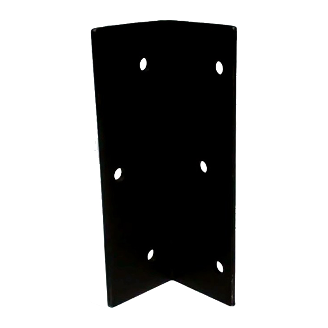 Mabo Metal Heavy-Duty Steel Angle Plate - Black Painted Steel - 6 x 13/32-in dia Hole - 9-in L x 3-in W x 3/16-in T